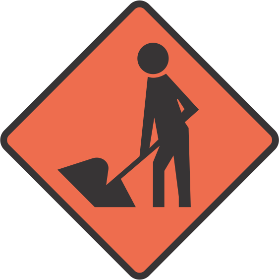 Menat Work Road Sign Graphic