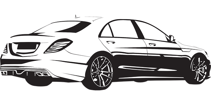 Mercedes Benz Sedan Vector Illustration