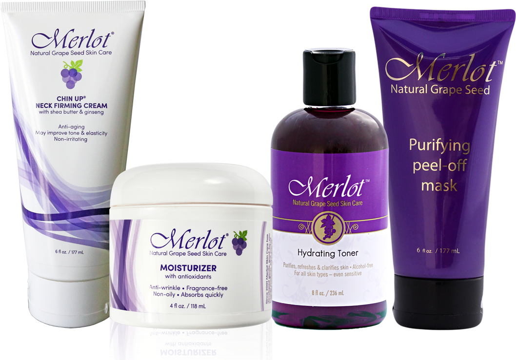 Merlot Skin Care Products Lineup