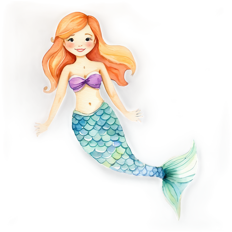 Mermaid In Watercolor Png 79