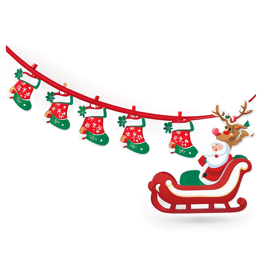 Merry Christmas Sleigh Banner Png 99