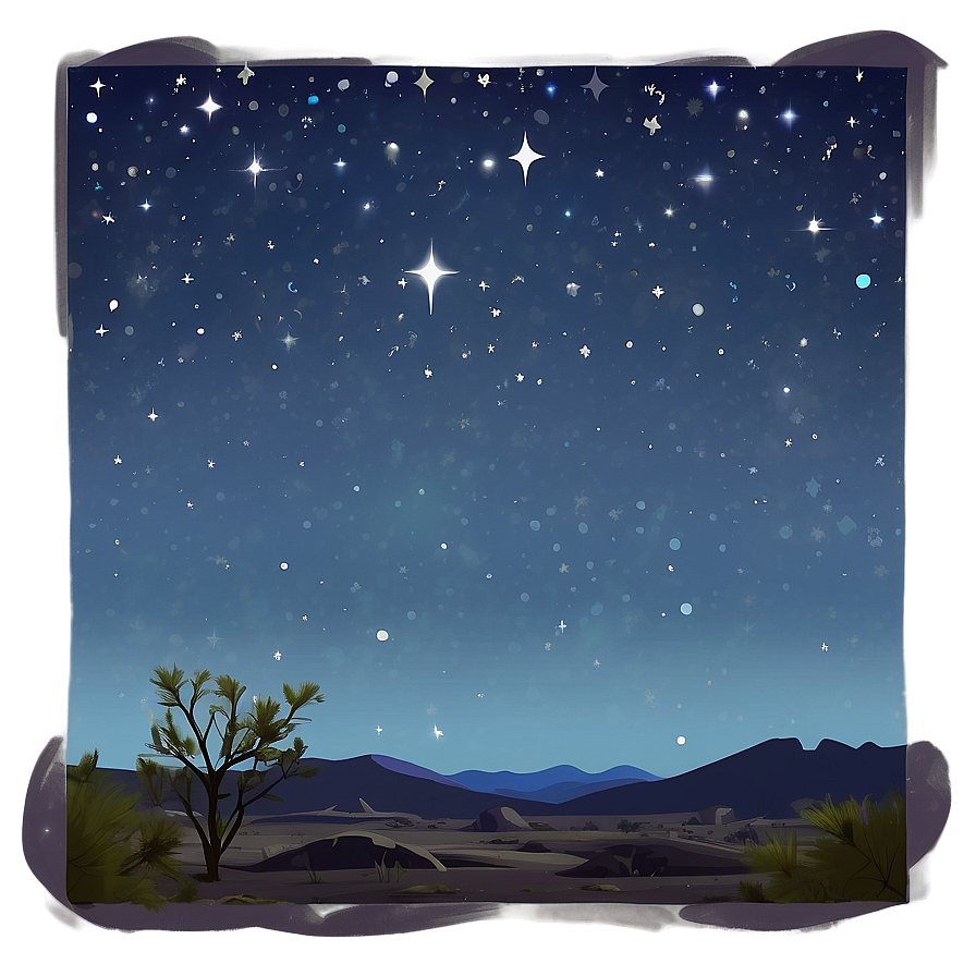 Mesa Under Starry Sky Png 92