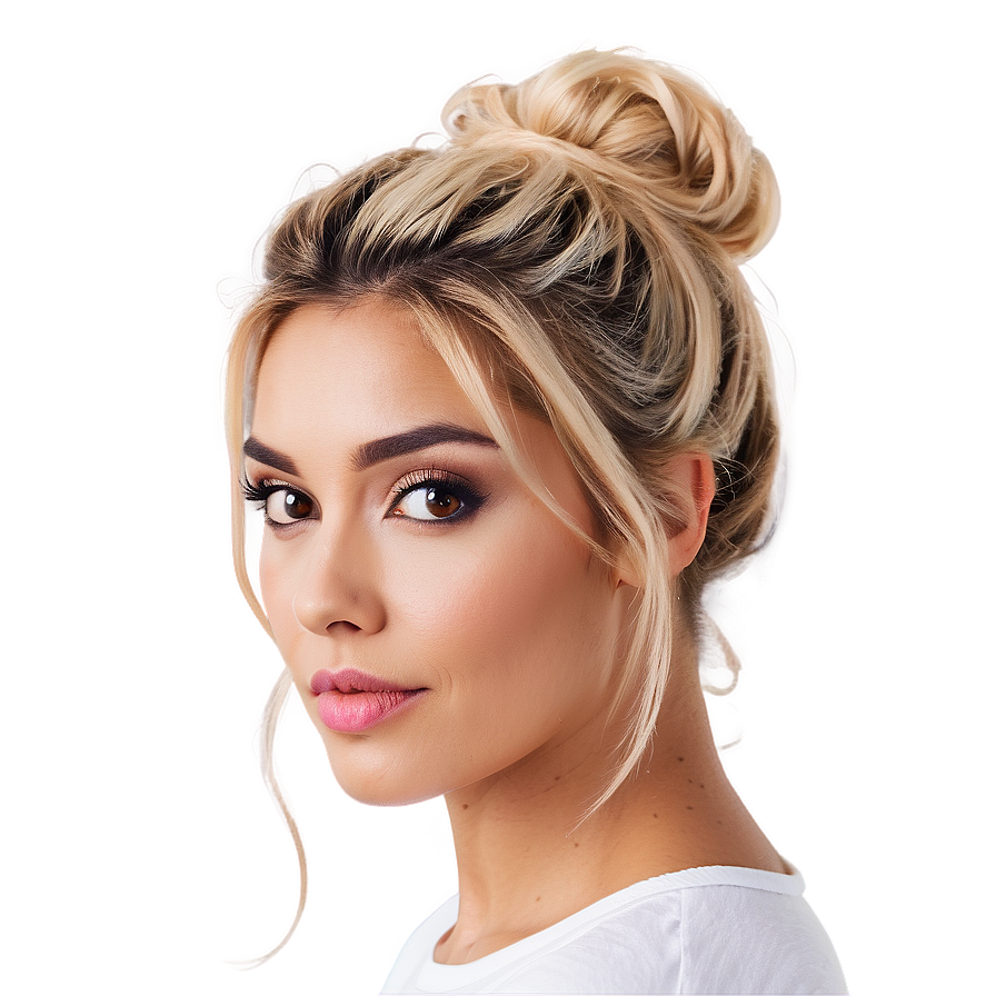 Messy Blonde Bun Png 58