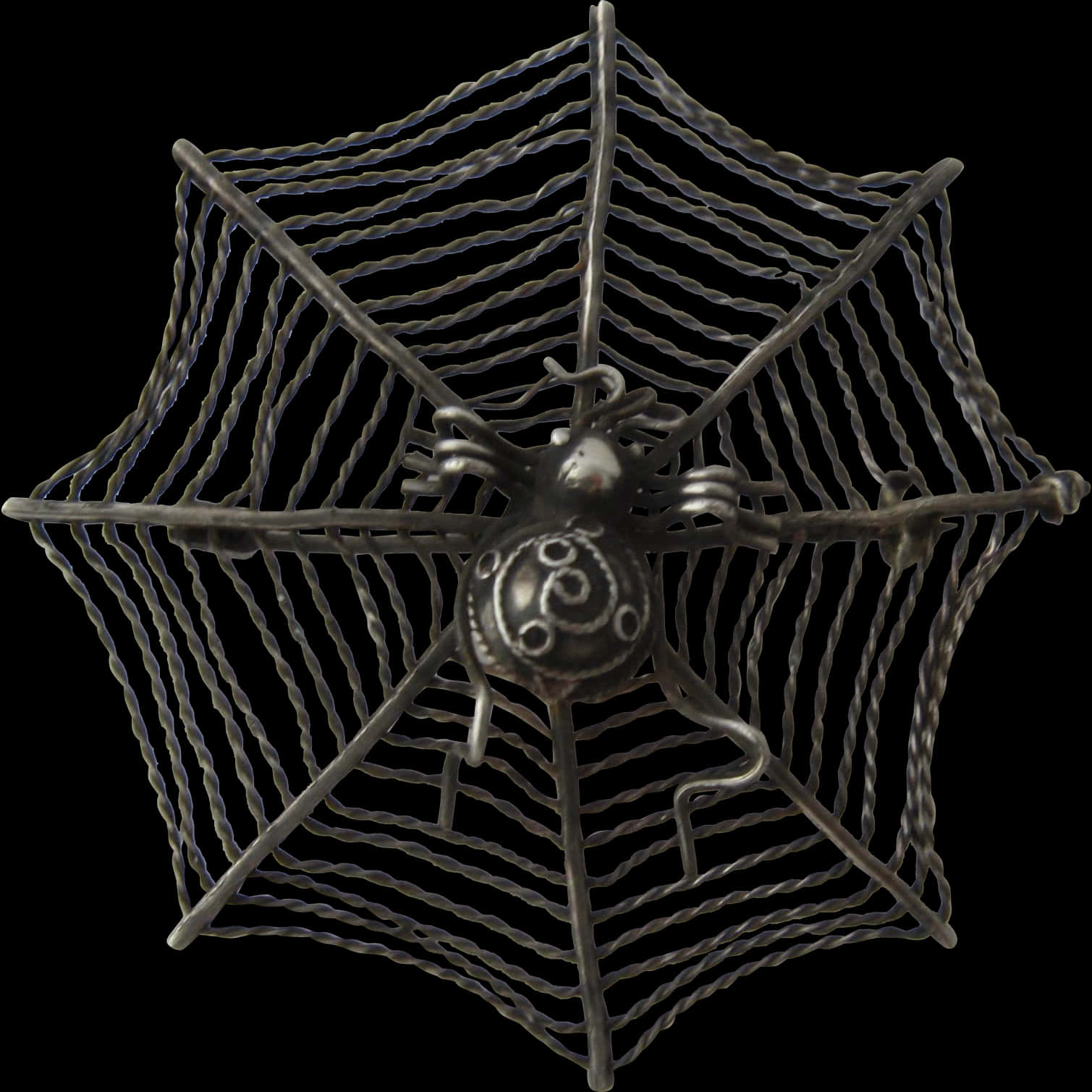 Metal Spideron Web Artwork