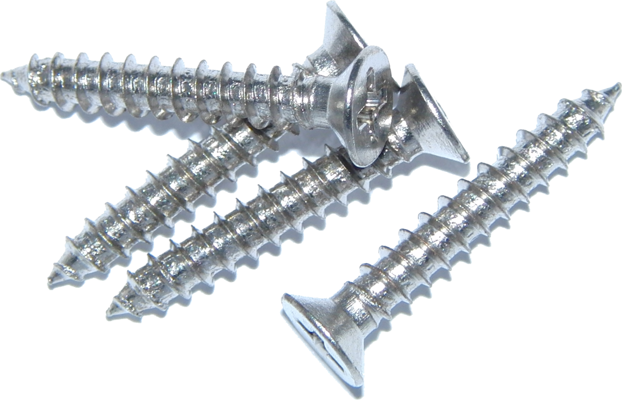 Metal Wood Screws Isolated