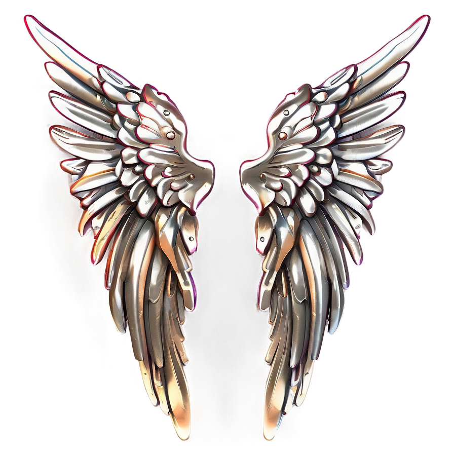 Metallic Angel Wings Sketch Png Hco22