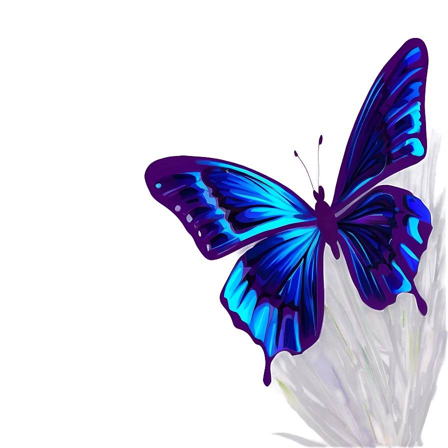 Metallic Blue Butterfly Png 05212024