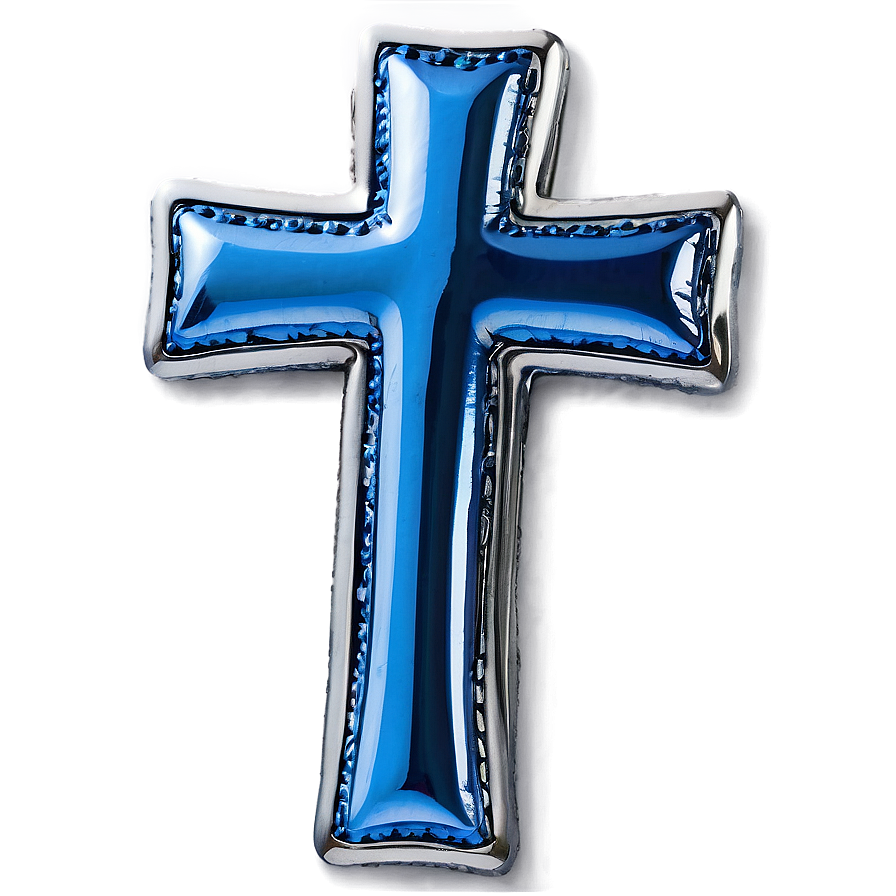 Metallic Blue Cross Shape Png Wbx63