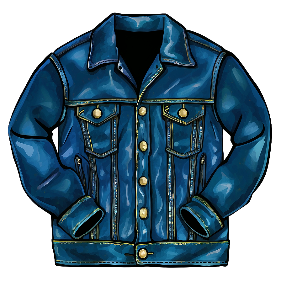 Metallic Denim Jacket Png 56