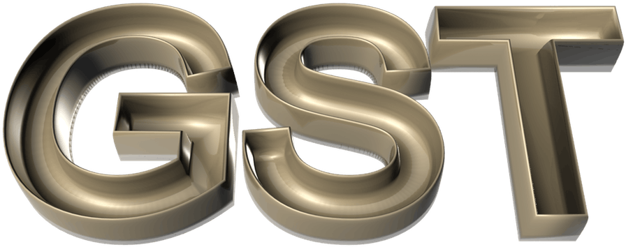 Metallic G S T Letters3 D Rendering