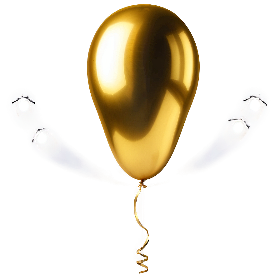 Metallic Gold Balloon Png 06212024