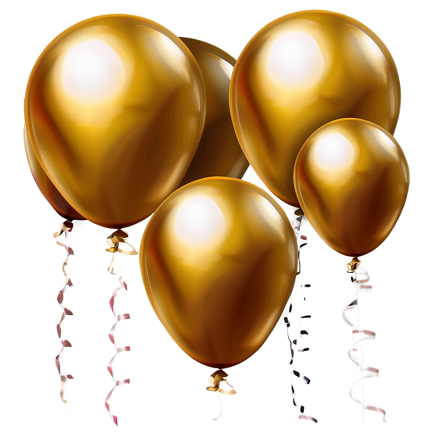 Metallic Gold Balloons Png 05252024