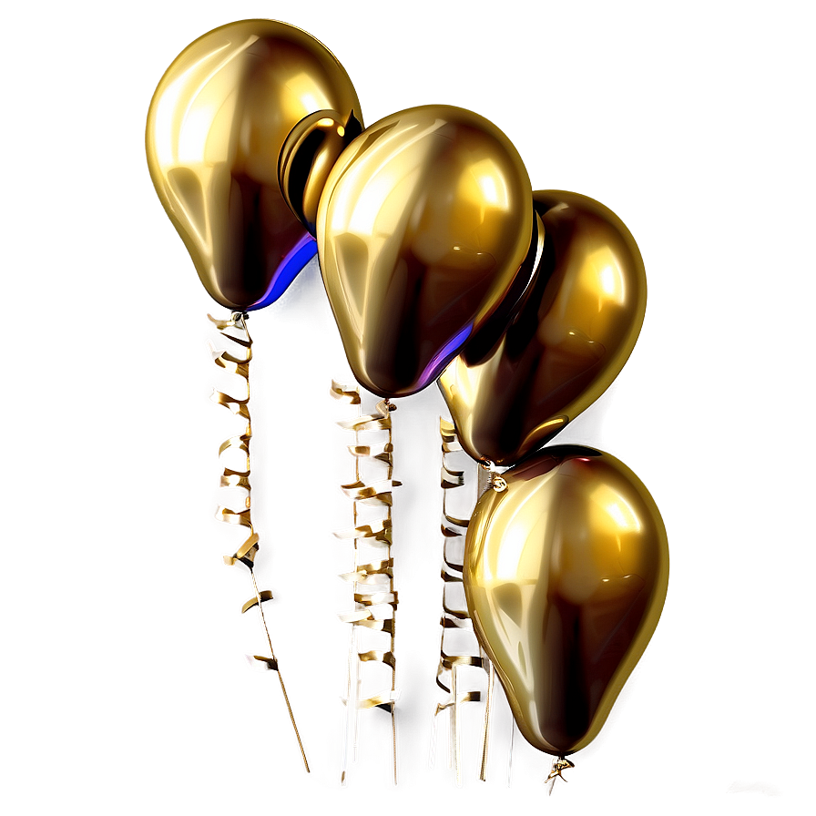 Metallic Gold Balloons Png 05252024
