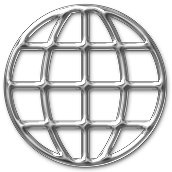 Metallic Grid Globe Graphic