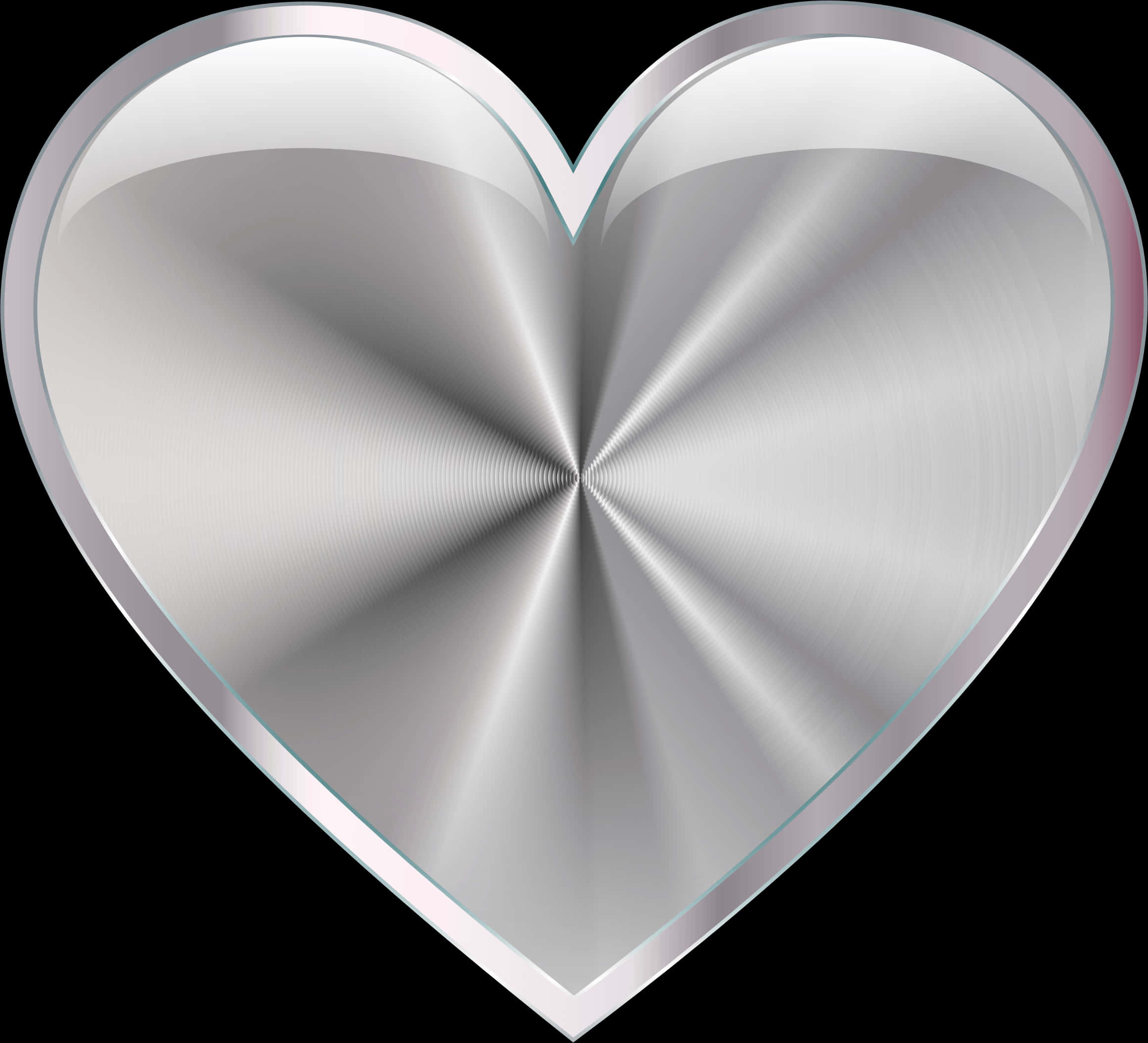 Metallic Heart Transparent Background