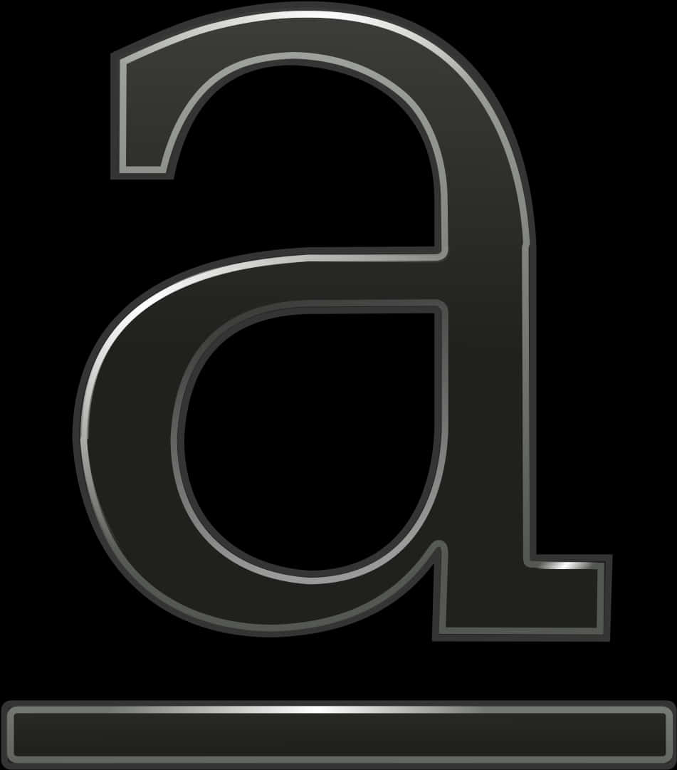 Metallic Letter Awith Underline