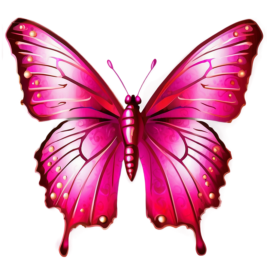 Metallic Pink Butterfly Png Aah2