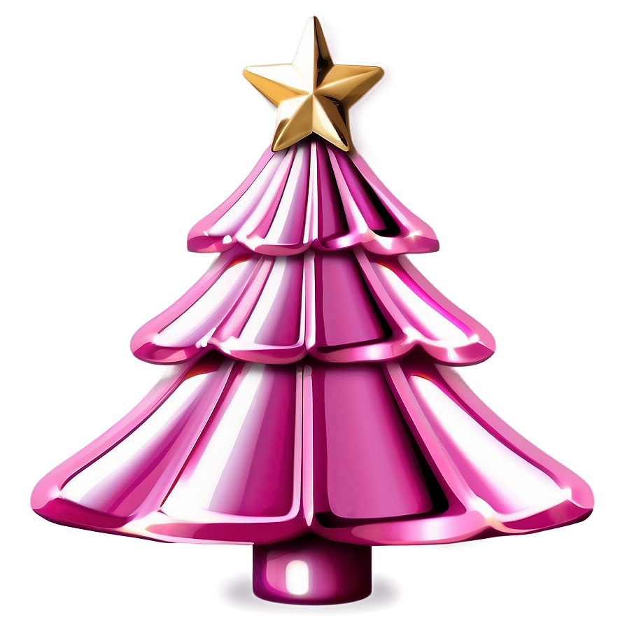 Metallic Pink Christmas Tree Png 06122024