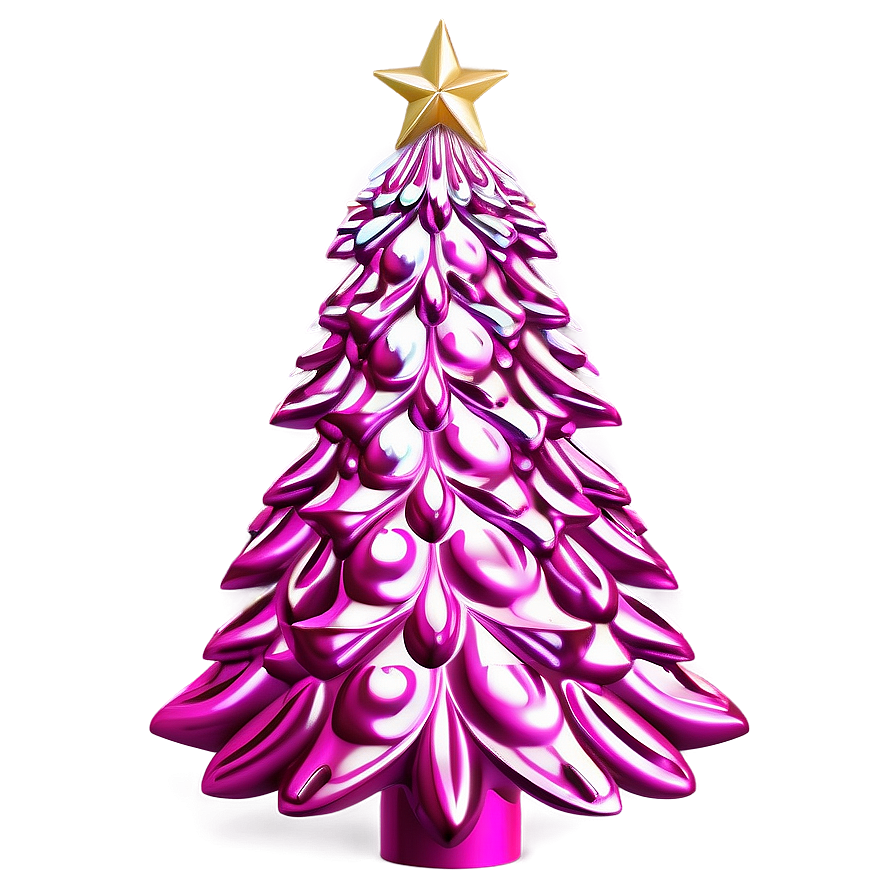 Metallic Pink Christmas Tree Png 54