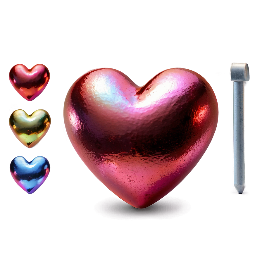 Metallic Red Heart Emoji Png Wno24