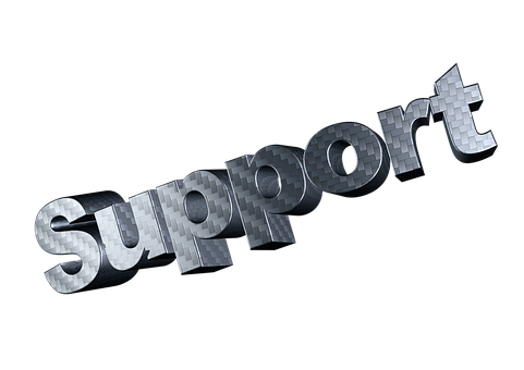 Metallic Support Text Graphic
