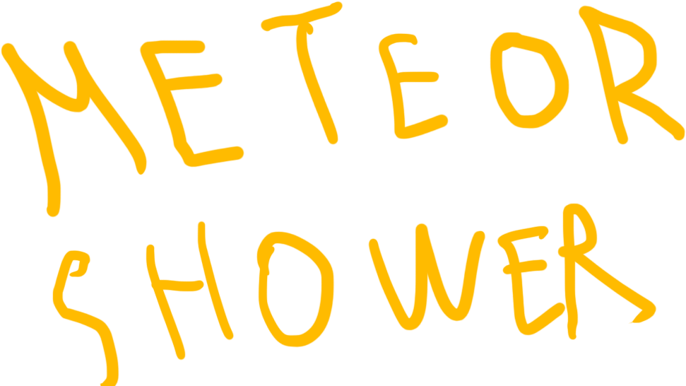 Meteor Shower Yellow Text Illustration