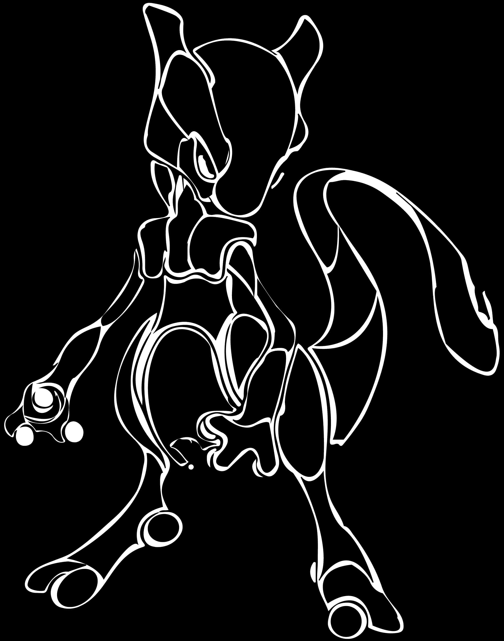 Mewtwo Outline Art