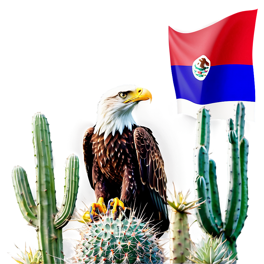 Mexican Eagle On Cactus Png 06132024