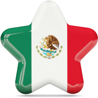 Mexican Flag Star Shaped Balloon