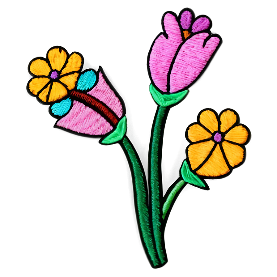 Mexican Flower Embroidery Designs Png Woc5