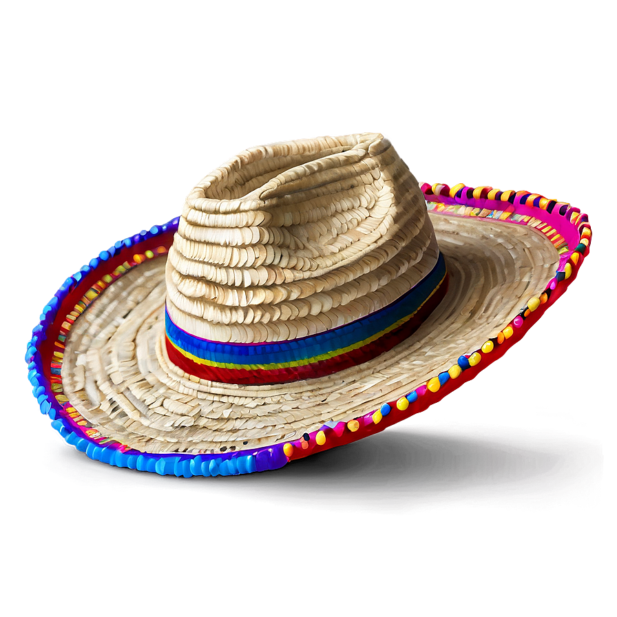 Mexican Hat With Pom Poms Png Dbl