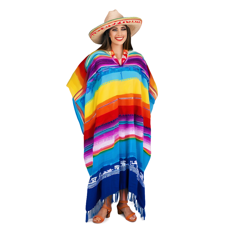 Mexican Poncho Fiesta Wear Png 06282024