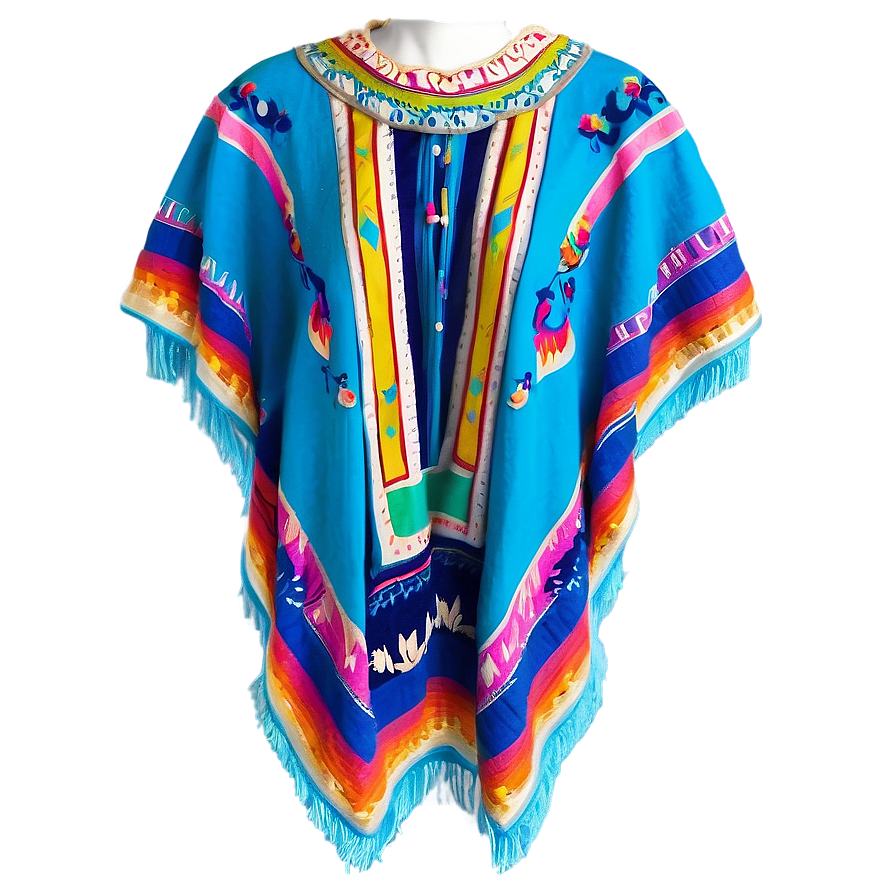 Mexican Poncho In Bold Colors Png 27