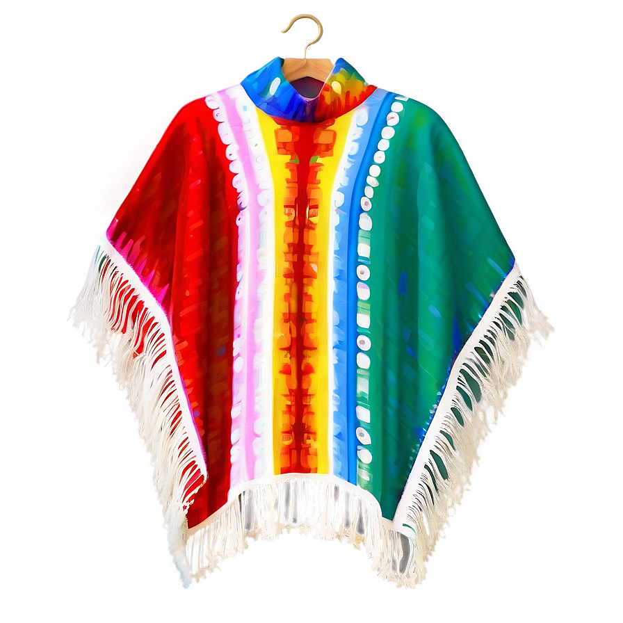 Mexican Poncho In Bold Colors Png 6