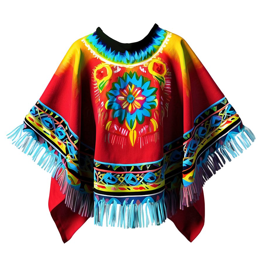 Mexican Poncho With Intricate Design Png 17