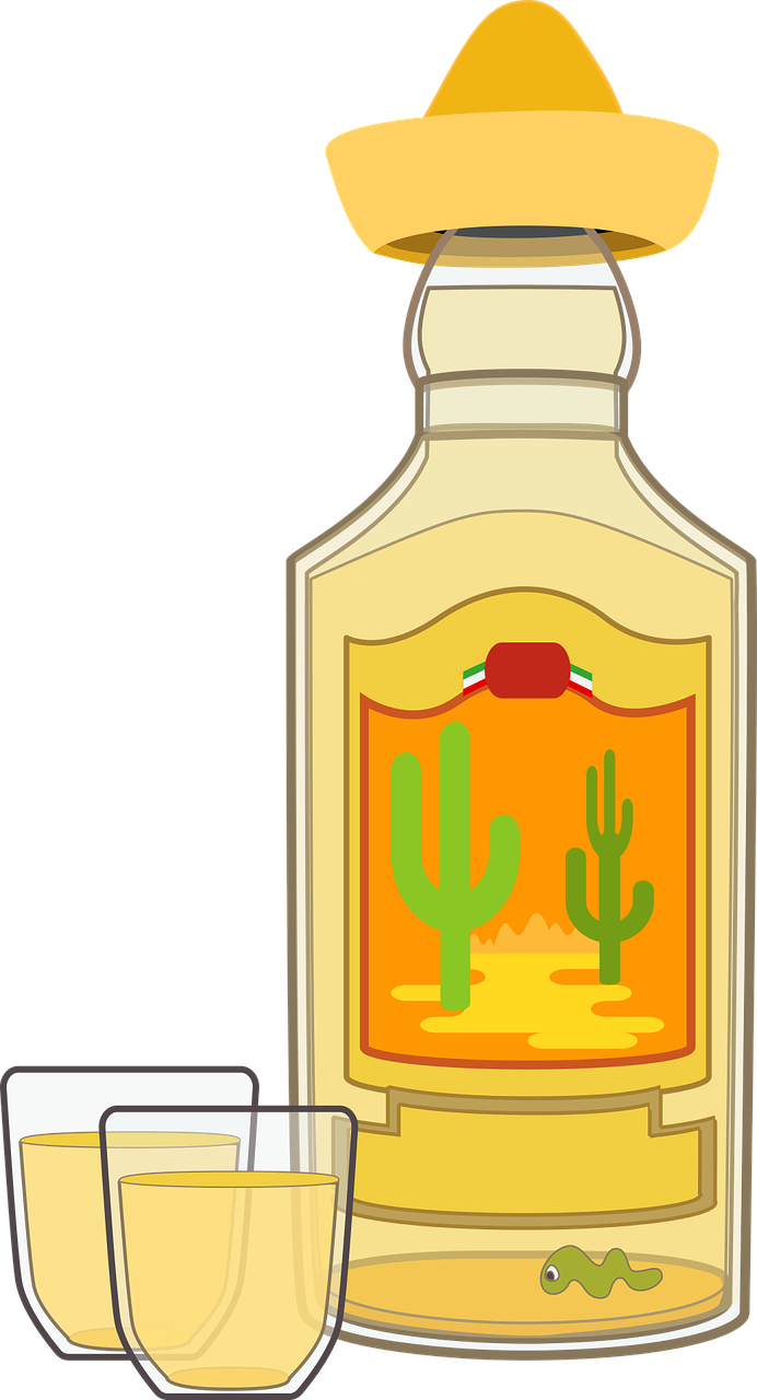 Mexican Tequila Bottle With Hat