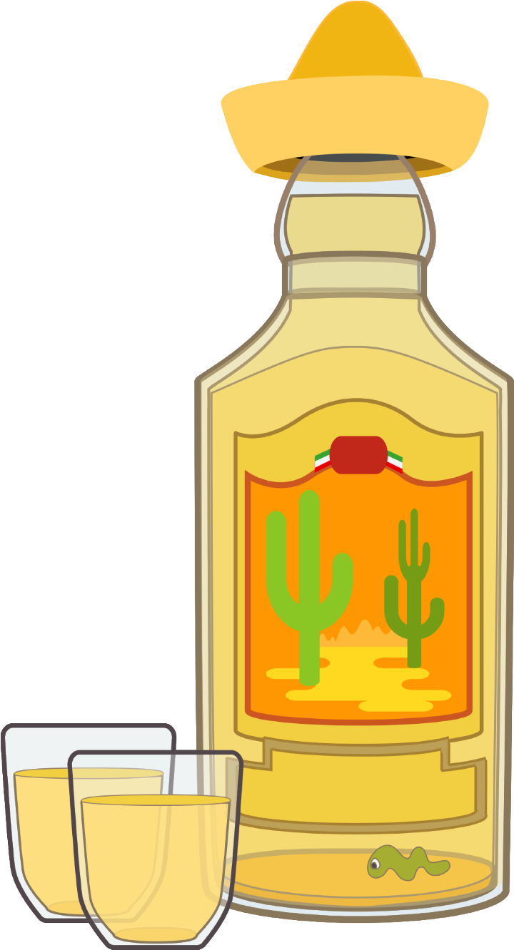 Mexican Tequila Bottle With Hat