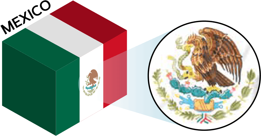 Mexico Flag3 D Cubeand Coatof Arms