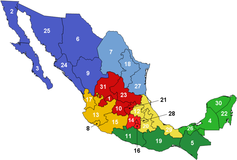 Mexico Political Divisions Map