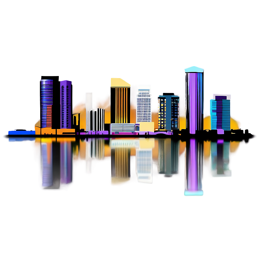 Miami Downtown Skyline Silhouette Png Glf