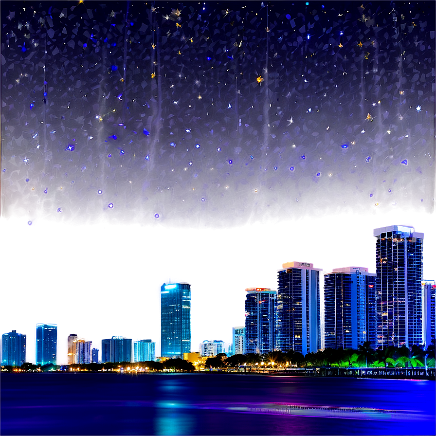 Miami Skyline With Starry Night Png 06272024