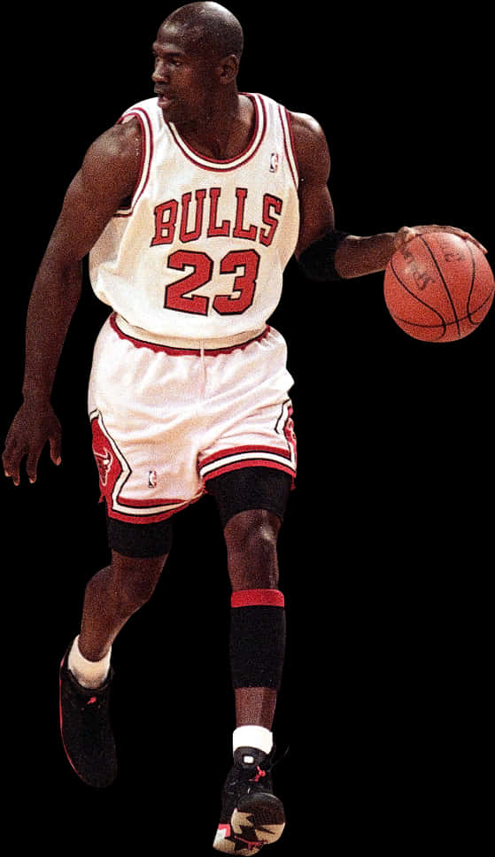 Michael Jordan Chicago Bulls23 Basketball Action