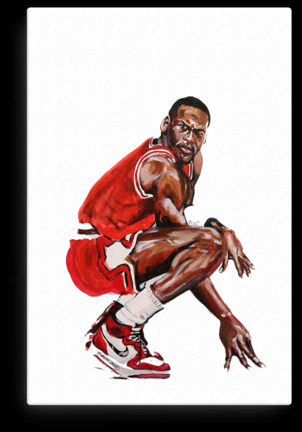 Michael Jordan Iconic Crouch Painting