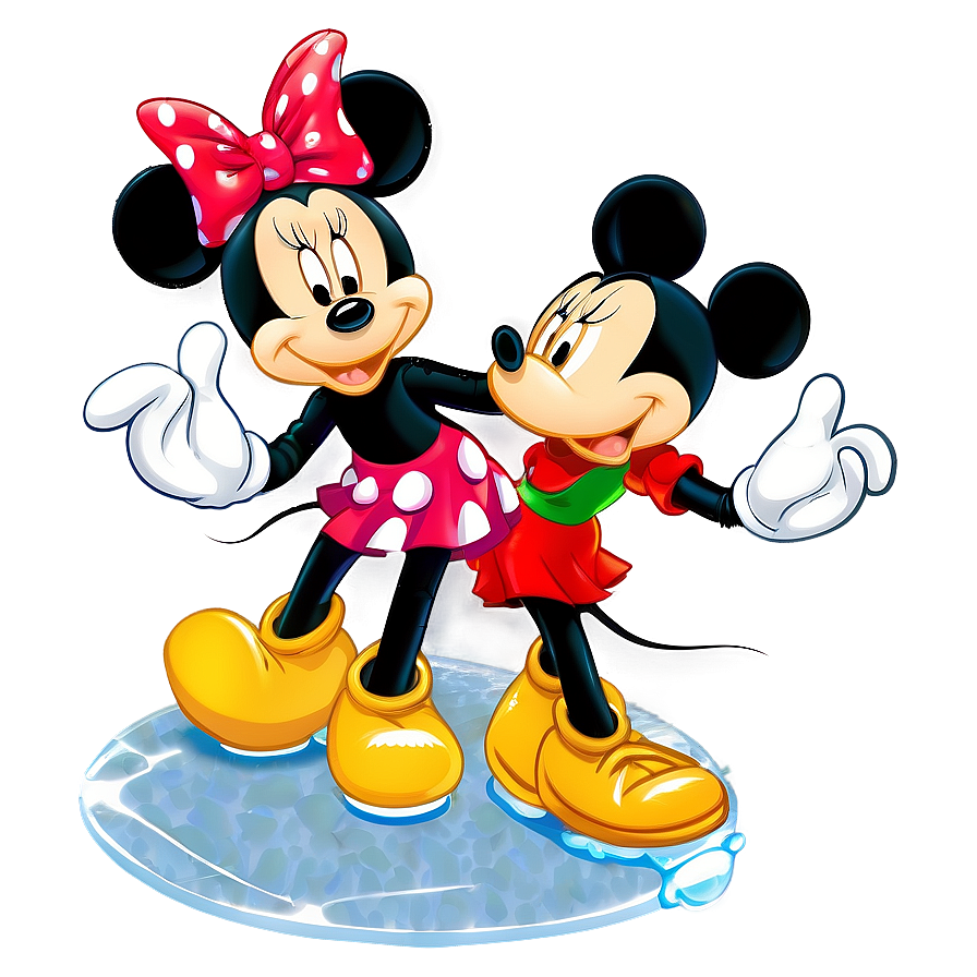 Mickey And Minnie On Ice Png Fce