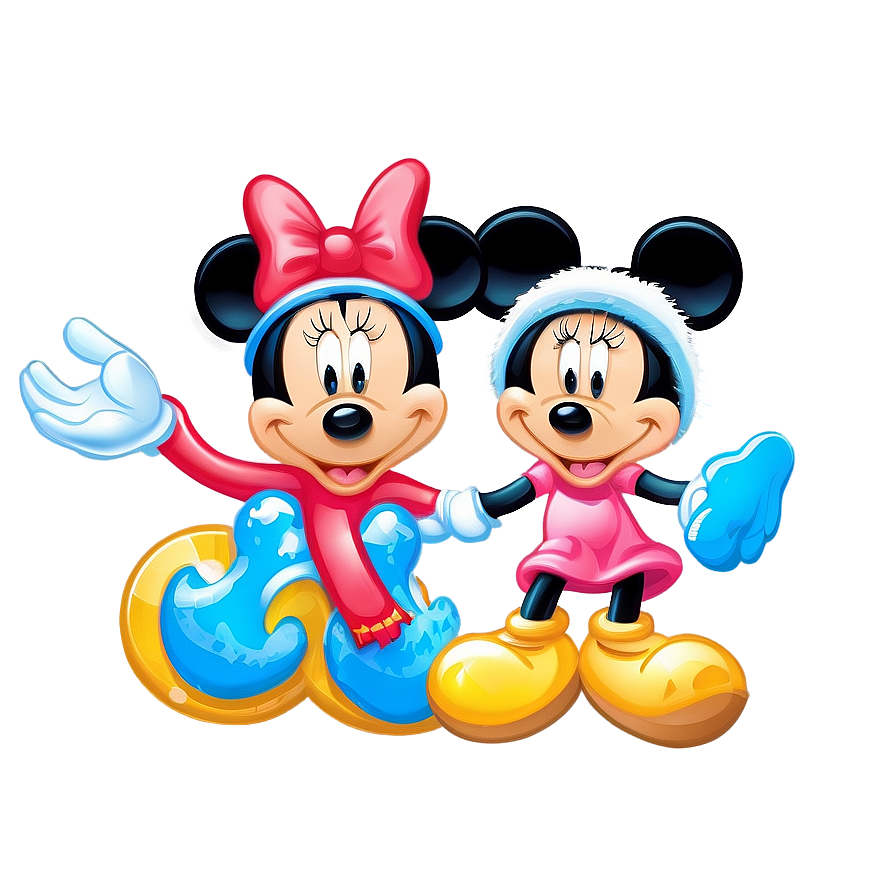 Mickey And Minnie Winter Fun Png 74