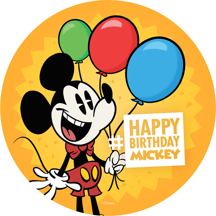 Mickey Mouse Celebrating Birthday With Balloons