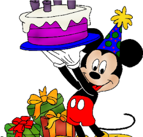 Mickey Mouse Celebrating Birthdaywith Cakeand Gifts