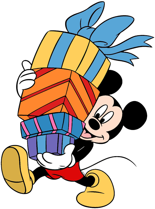 Mickey Mouse Holding Gifts