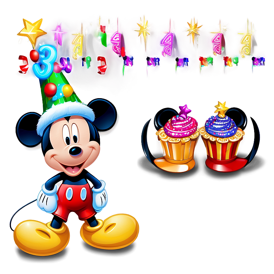 Mickey Mouse New Year Celebration Png Wom