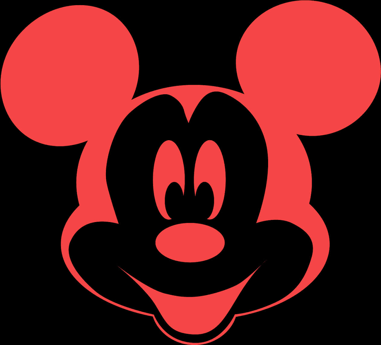 Mickey Mouse Silhouette Red Black